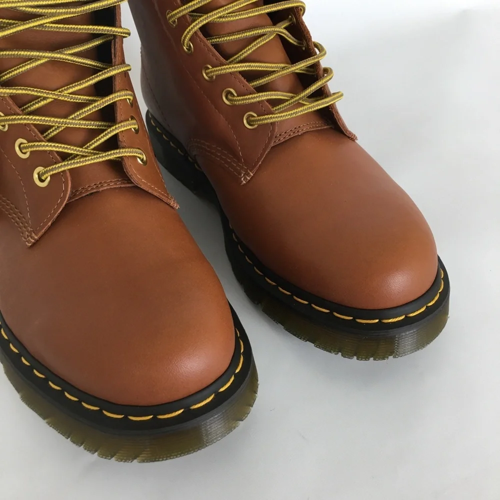 Dr. Doc Martens Classic 1460 Boots NEW Brown Leather Lace-Up Sherpa Lined Mens 8